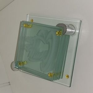 Glass square coasters